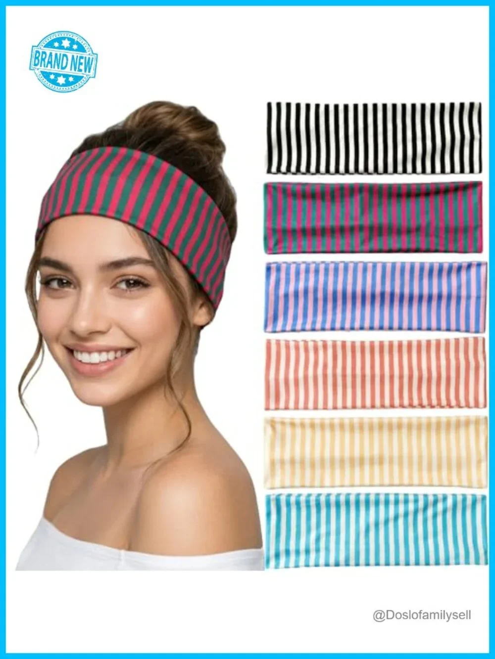 6 Pack Stretchy Non Slip Wide Headbands for Women
